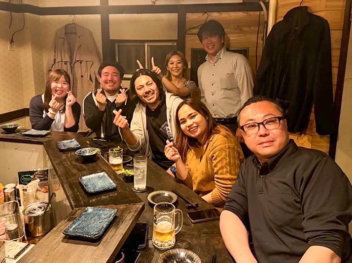 Get-together at an izakaya with all staff